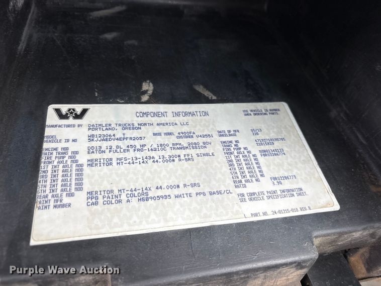 image for item ET2214 2014 Western Star 4900 semi truck