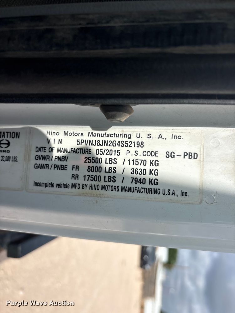 image for item FC2403 2016 Hino 268 rollback truck