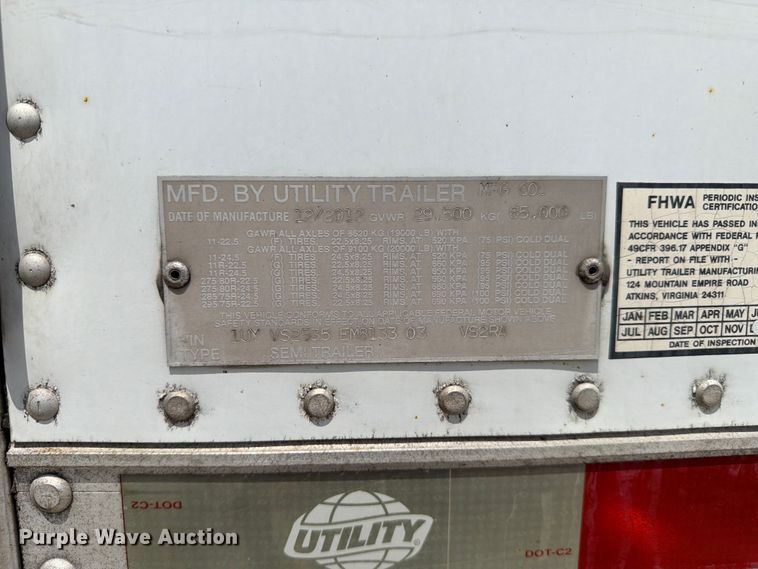 image for item FC3146 2014 Utility Trailer Manufacturer refrigerated van trailer