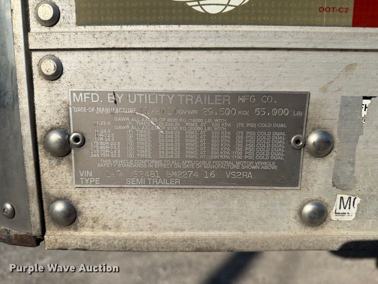 image for item FC3150 2011 Utility Trailer Manufacturer refrigerated van trailer