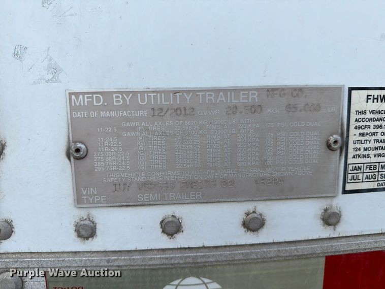 image for item FC3158 2014 Utility Trailer Manufacturer refrigerated van trailer