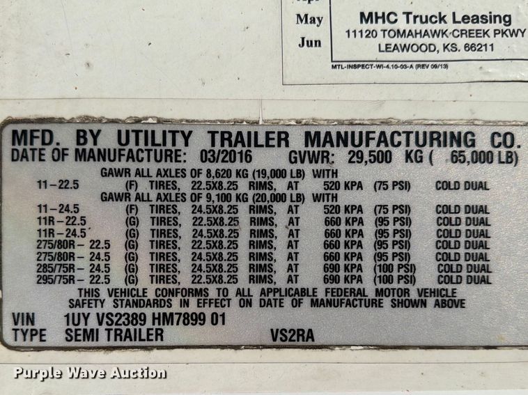 image for item FC3161 2017 Utility Trailer Manufacturer refrigerated van trailer