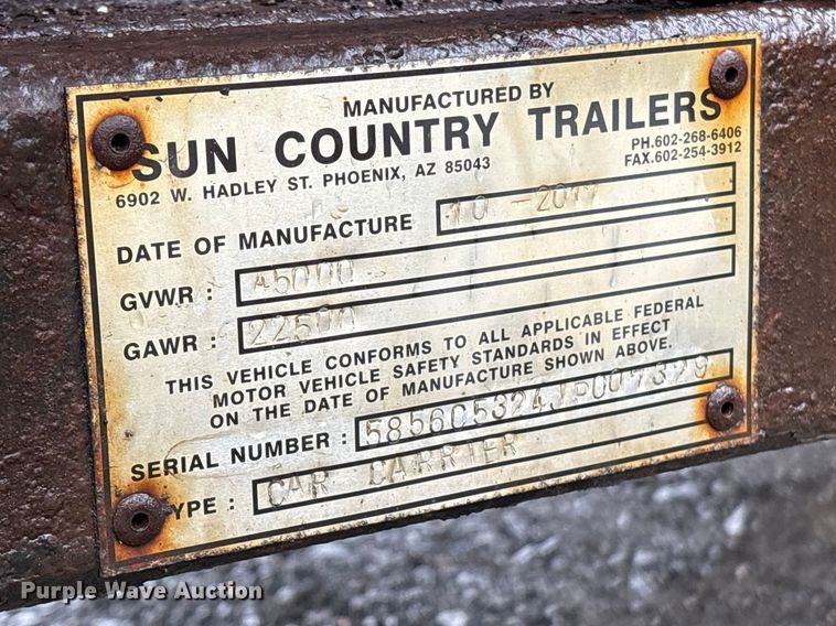 image for item YA2543 2018 Sun Country car carrier