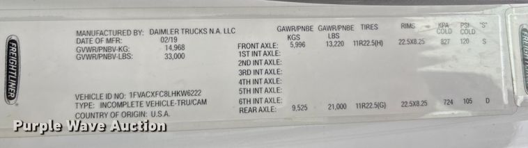 image for item YA3168 2020 Freightliner Business Class M2 bucket truck