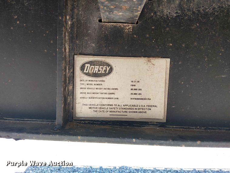 image for item YA3602 2022 Dorsey FB48 flatbed trailer