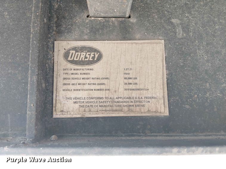 image for item YA3605 2022 Dorsey FB48 flatbed trailer