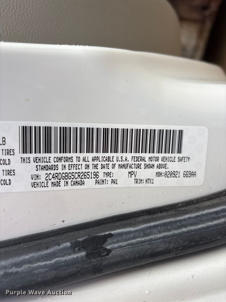 image for item DO5238 2012 Dodge Grand Caravan handicap accessible van