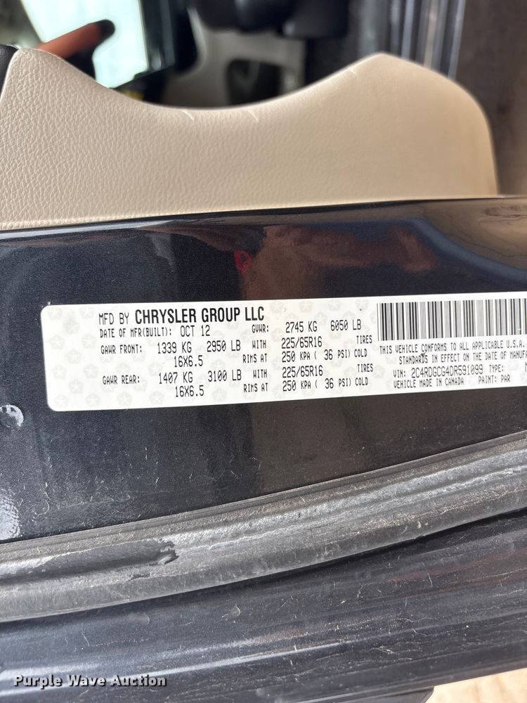 image for item DO5239 2013 Dodge Grand Caravan handicap accessible van