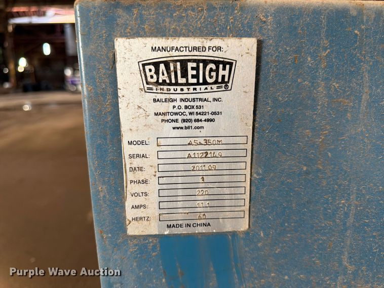 image for item DQ7775 2011 Baileigh AS-350M chop saw