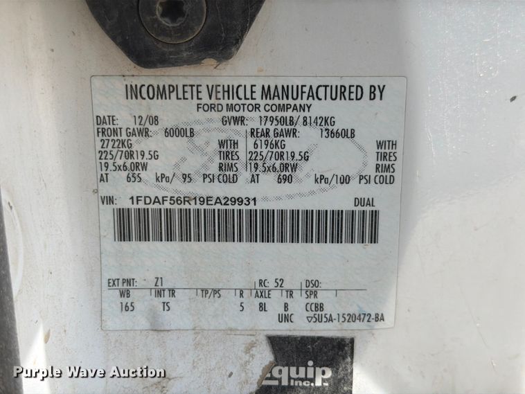 image for item DQ7855 2009 Ford F550 utility / service truck