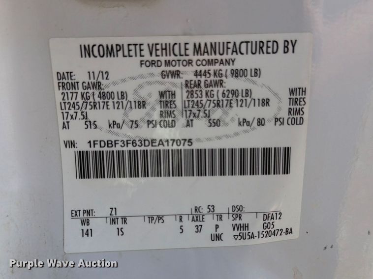 image for item DQ7857 2013 Ford F350 Super Duty utility bed pickup truck