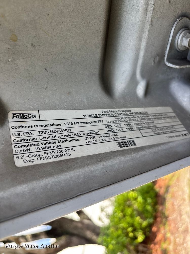image for item DU6349 2015 Ford F350 Super Duty utility van
