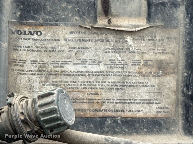 image for item DV2024 2004 Volvo VHD roll-off container truck