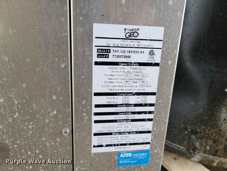 image for item DZ7335 2020 Argosy Buf 80 geothermal boiler