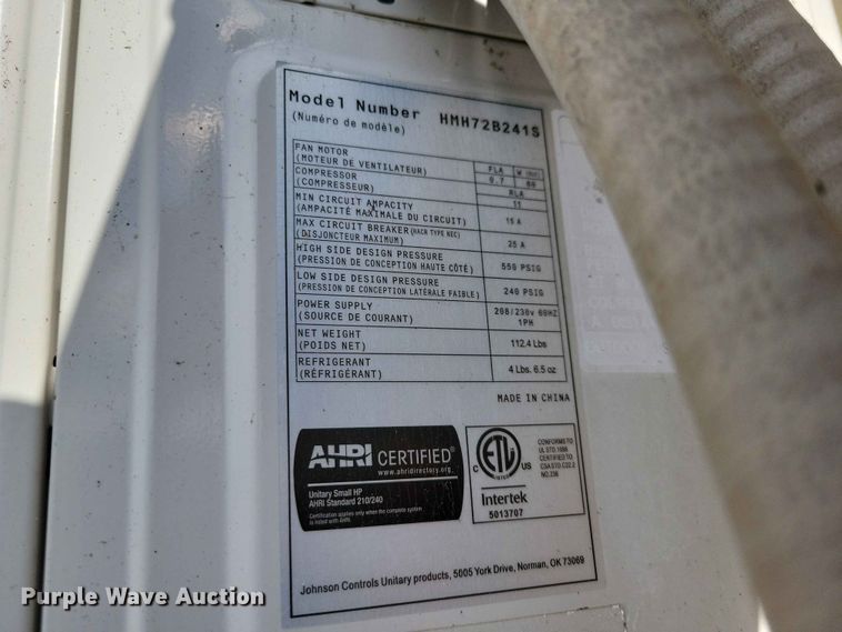 image for item DZ7337 Coleman HVAC unit
