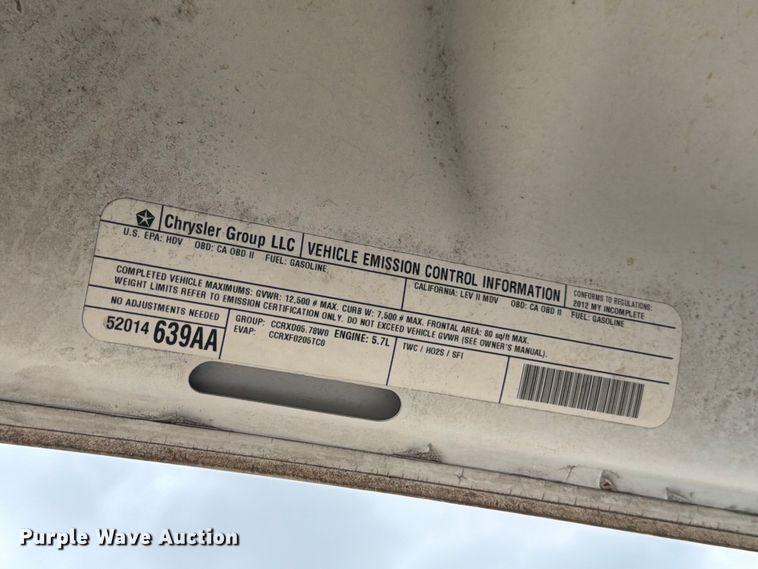 image for item ED5333 2012 RAM 3500 flatbed pickup truck
