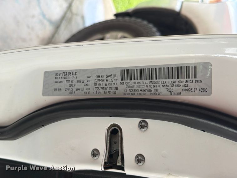 image for item ED5334 2019 RAM 2500 Crew Cab pickup truck