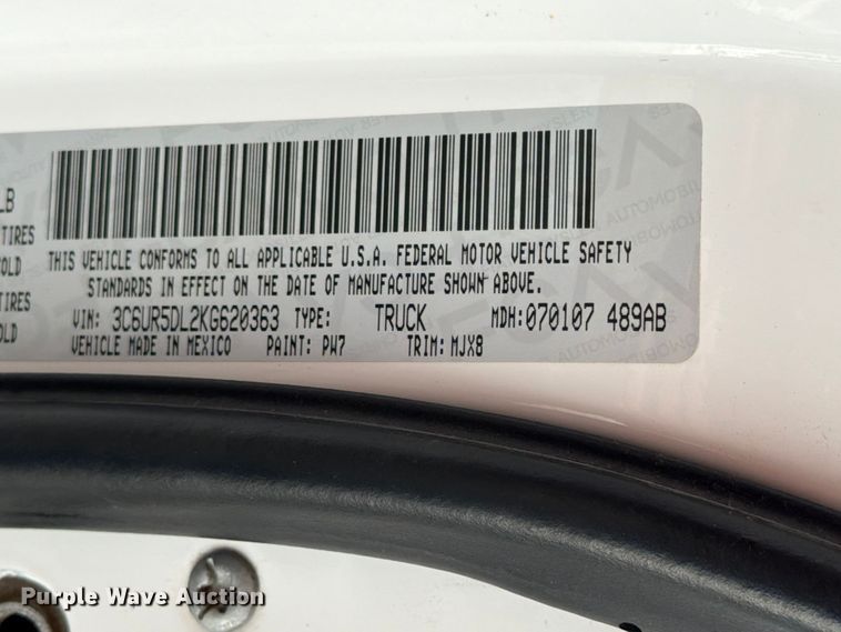 image for item ED5334 2019 RAM 2500 Crew Cab pickup truck