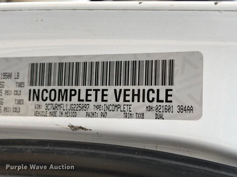 image for item ED5335 2018 RAM 5500 Crew Cab dump truck