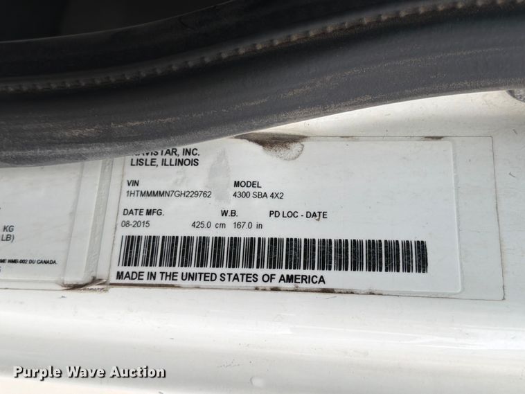 image for item ED5336 2016 International 4300 street sweeper truck
