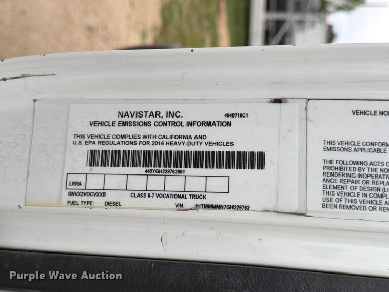 image for item ED5336 2016 International 4300 street sweeper truck