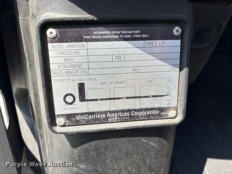 image for item EF1238 2015 Nissan PF90YLP forklift