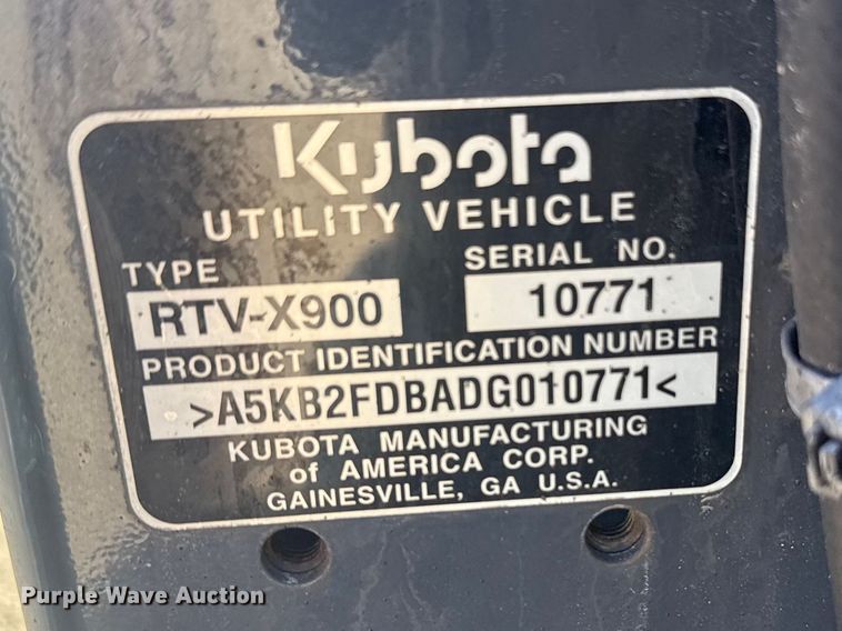 image for item EG8890 2013 Kubota RTV-X900 utility / service truck