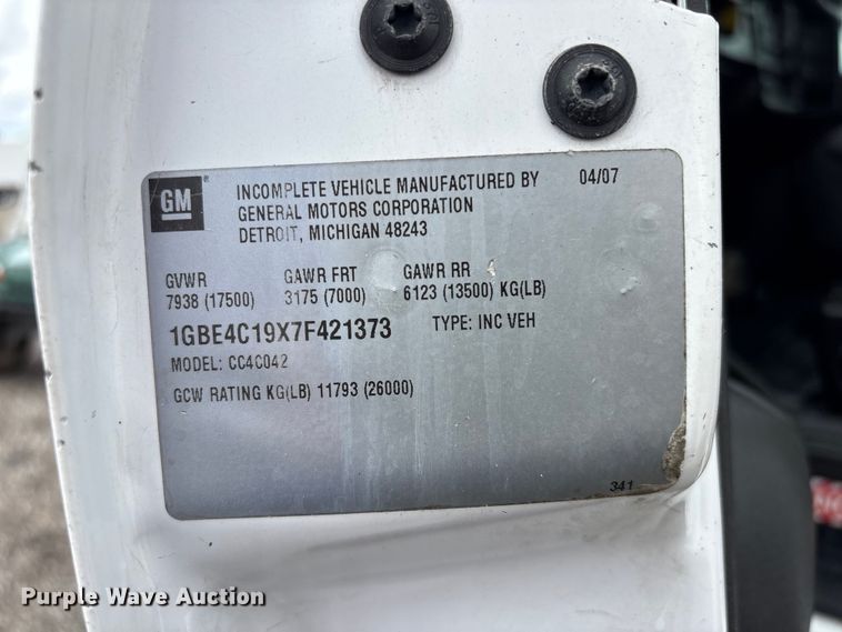 image for item EG9137 2007 Chevrolet C4500 box truck