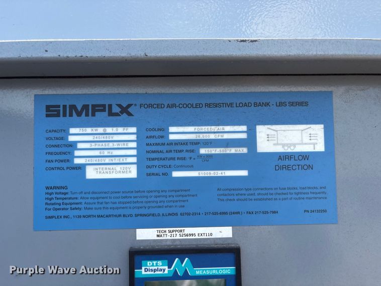 image for item EG9158 2002 Simplex loadbank trailer