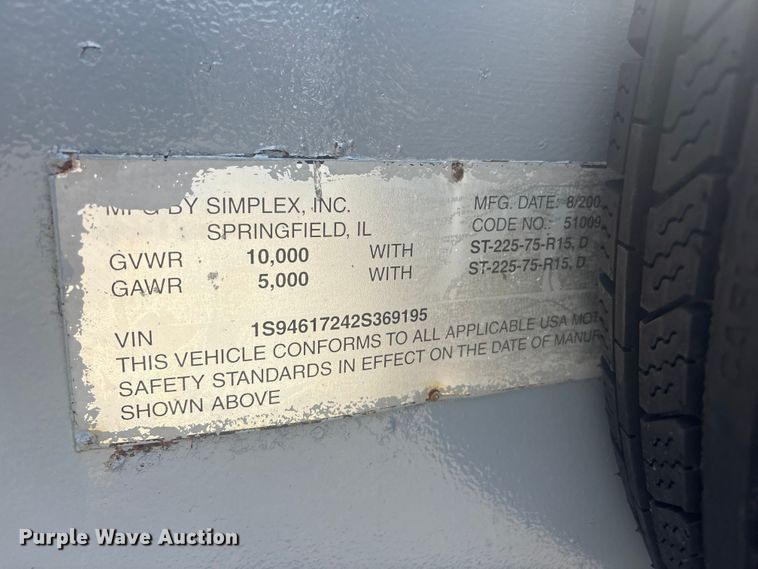 image for item EG9158 2002 Simplex loadbank trailer