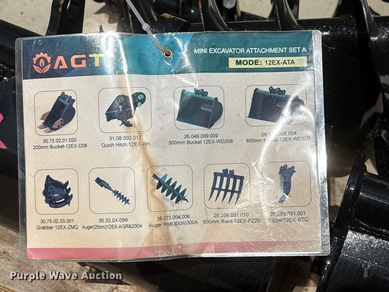 image for item EI5891 2026 AGT 12EX-ATA mini excavator attachments
