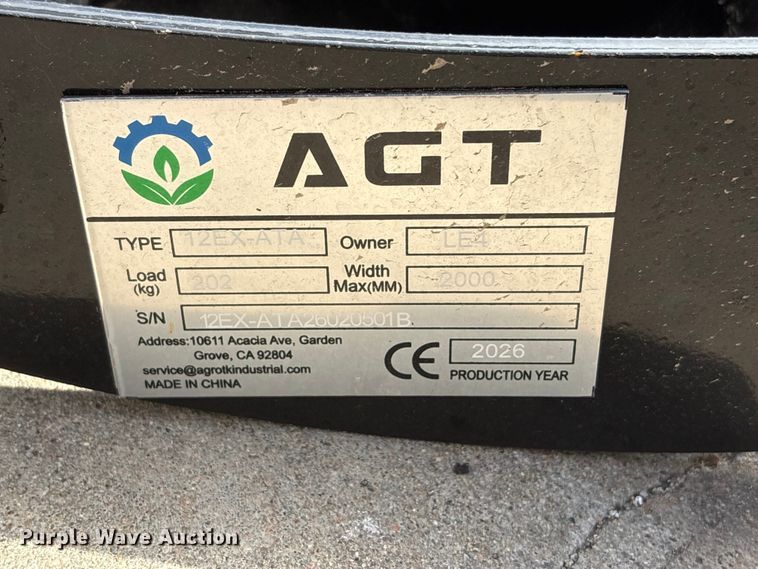 image for item EI5892 2026 AGT 12EX-ATA Mini excavator attachments