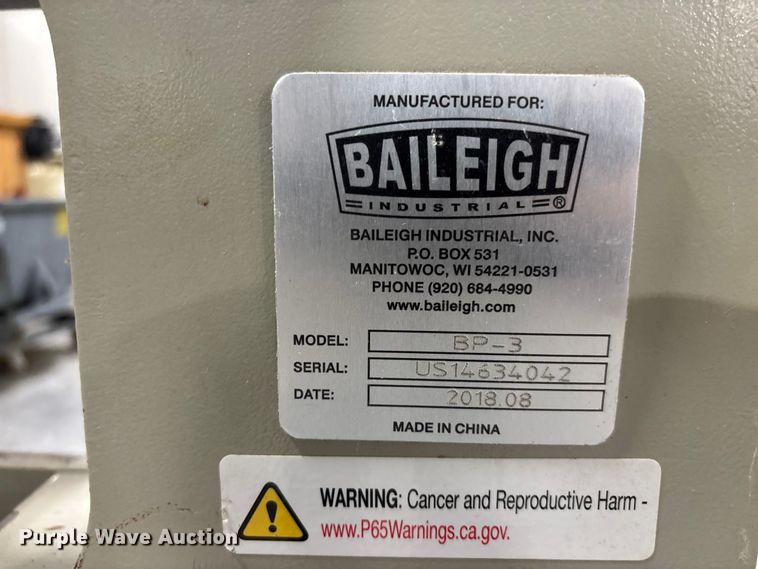 image for item EM5101 2018 Baileigh BP-3 press