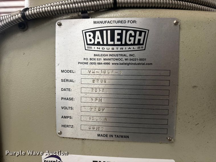 image for item EM5105 2018 Baileigh VM-1054-3 milling machine