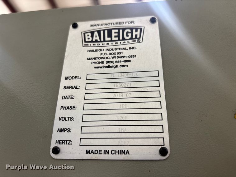 image for item EM5106 2019 Baileigh PL-1340E-1.0 lathe