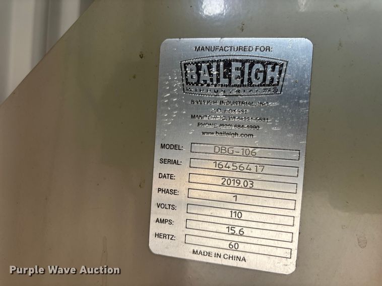 image for item EM5107 2019 Baileigh DBG-106 combination belt & disc grinder