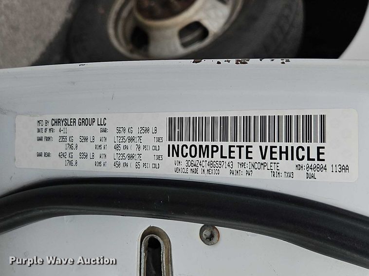 image for item EO7067 2011 Dodge Ram 3500 Crew Cab utility bed pickup truck