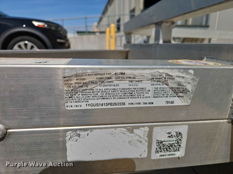 image for item EO8519 2023 Aluma Aluma utility trailer