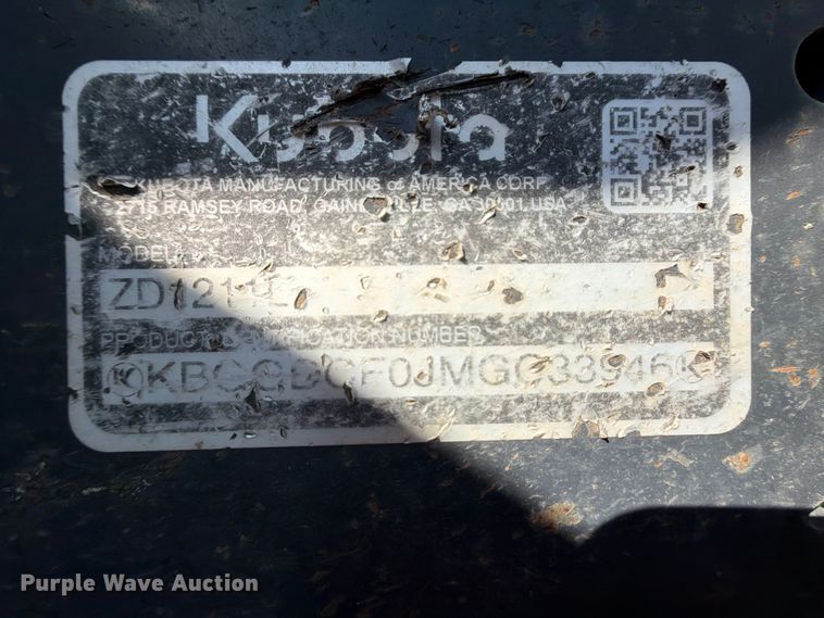 image for item EQ8006 Kubota ZD1211L ZTR lawn mower