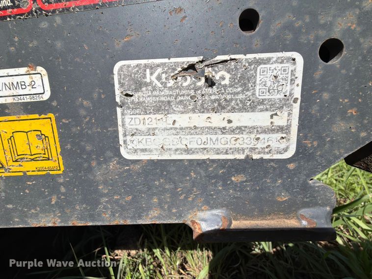image for item EQ8006 Kubota ZD1211L ZTR lawn mower