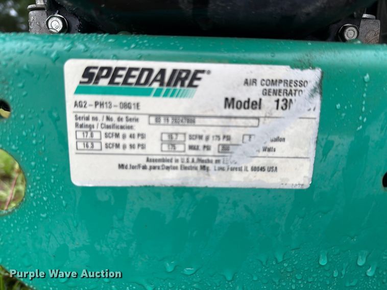 image for item EQ8038 Speedaire air compressor generator