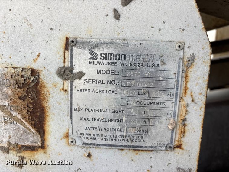 image for item ER3043 Simon Aerials 2570 RT scissor lift