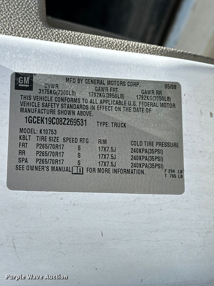 image for item ES6511 2008 Chevrolet Silverado 1500 Ext. Cab pickup truck