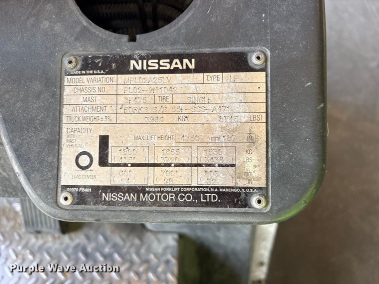 image for item ET2218 2006 Nissan PL50LP forklift