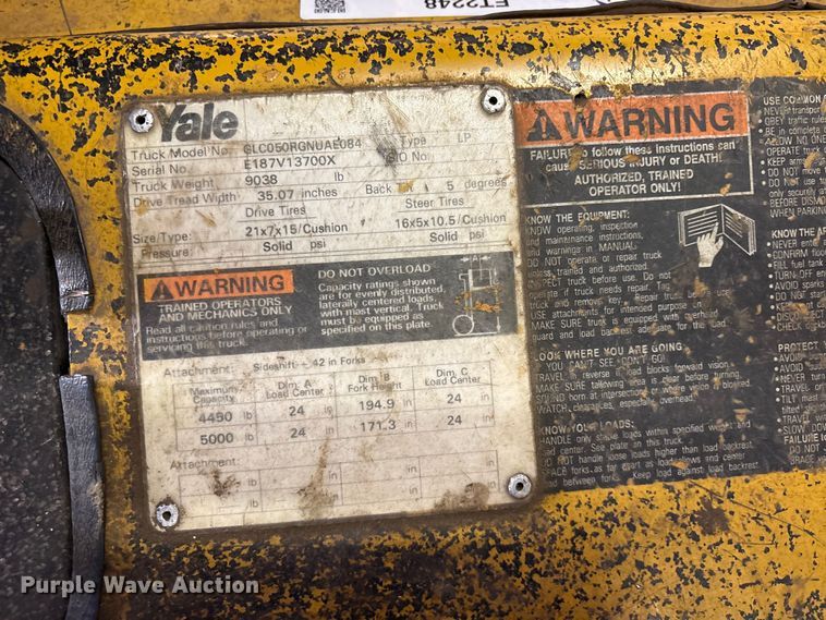 image for item ET2248 Yale GLC050RGNUAE084 forklift