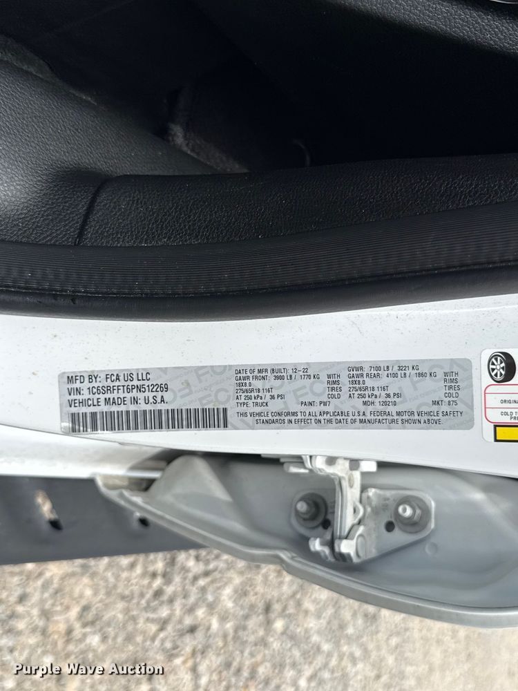 image for item ET6360 2023 Ram 1500 Crew Cab pickup truck