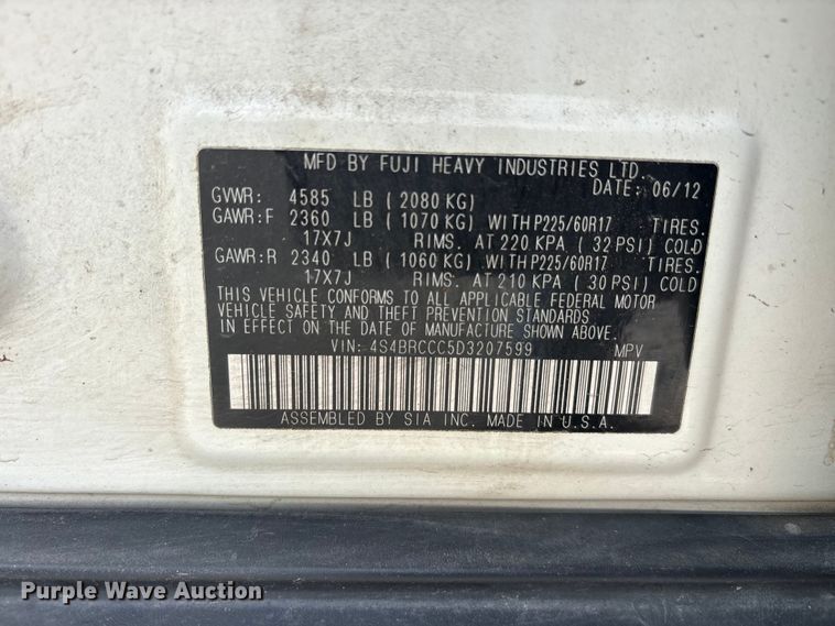 image for item EU5703 2013 Subaru Outback SUV