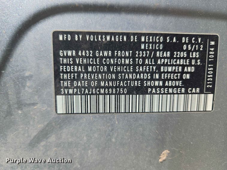 image for item EW0324 2012 Volkswagen Jetta Sportwagen 