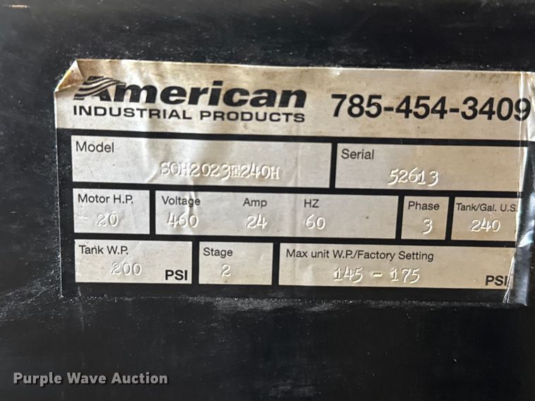 image for item EW4889 American Industrial Products air compressor