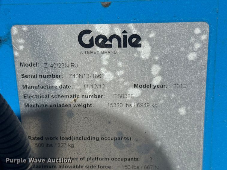 image for item EW4891 2013 Genie Z-40/23N RJ boom lift